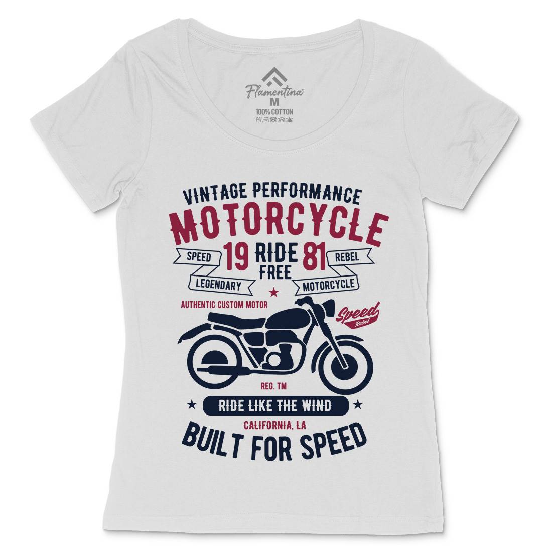 Ride Free Womens Scoop Neck T-Shirt Motorcycles B425