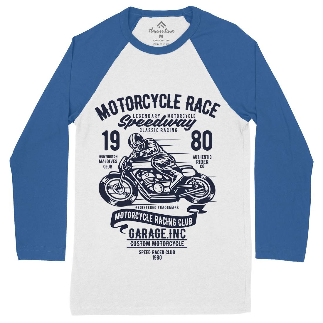 Race Mens Long Sleeve Baseball T-Shirt Motorcycles B426