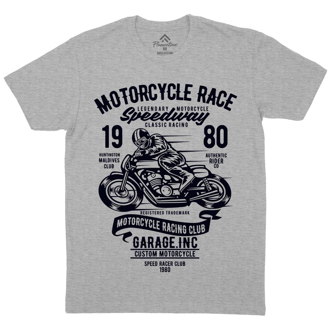 Race Mens Crew Neck T-Shirt Motorcycles B426