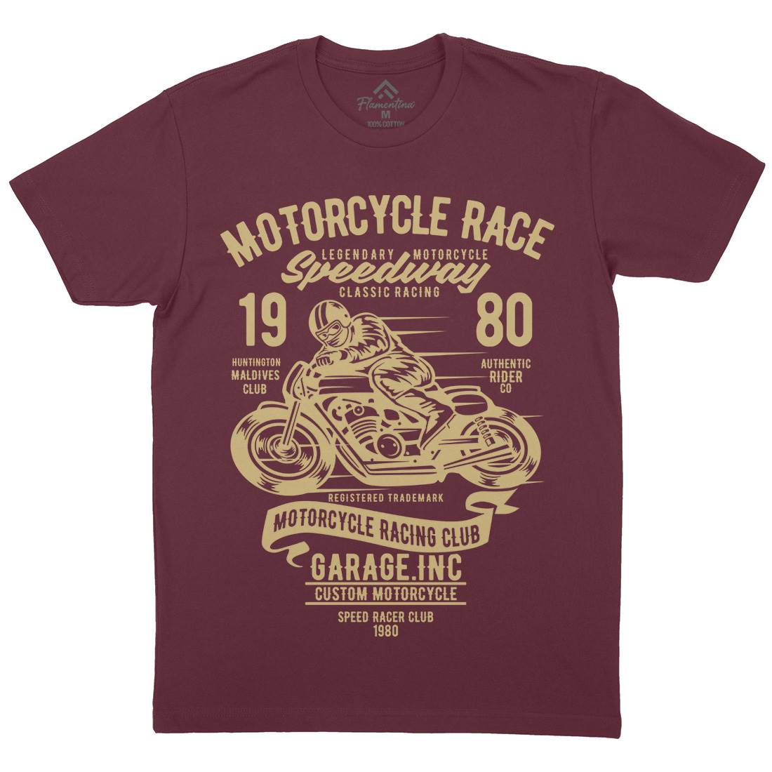 Race Mens Crew Neck T-Shirt Motorcycles B426