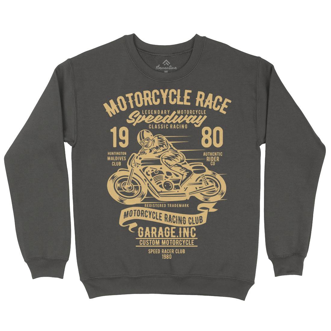Race Mens Crew Neck Sweatshirt Motorcycles B426
