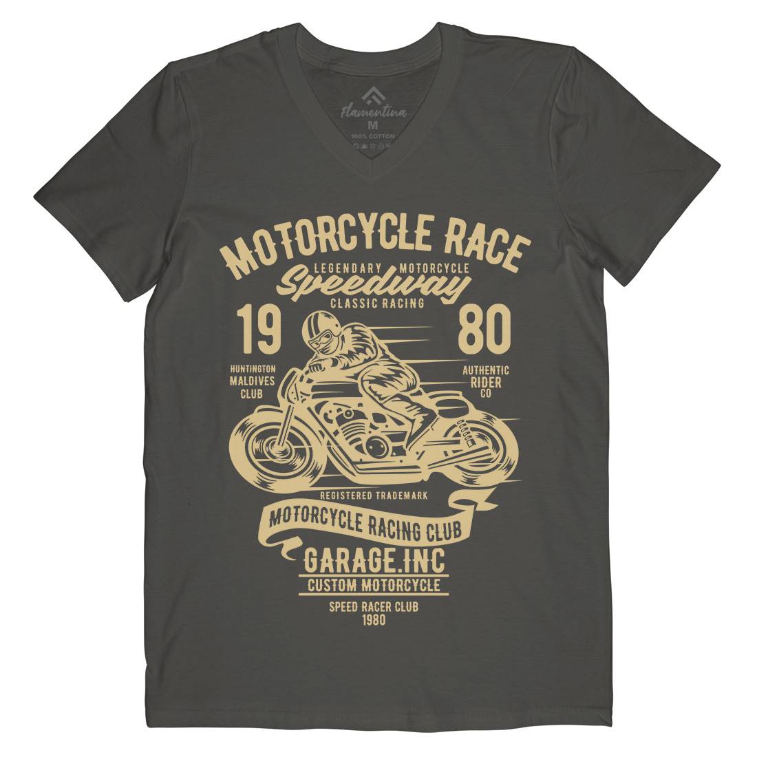 Race Mens V-Neck T-Shirt Motorcycles B426