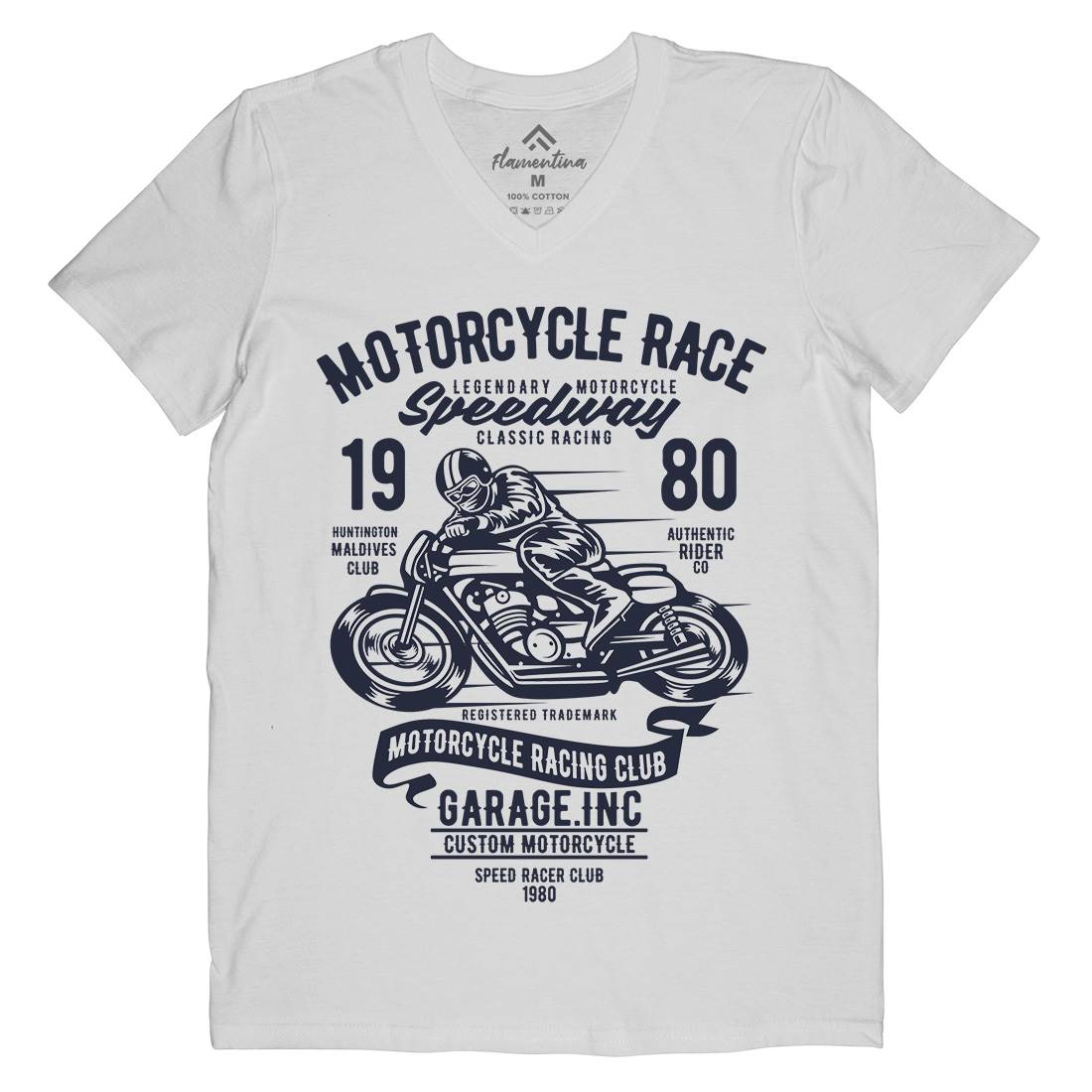 Race Mens V-Neck T-Shirt Motorcycles B426