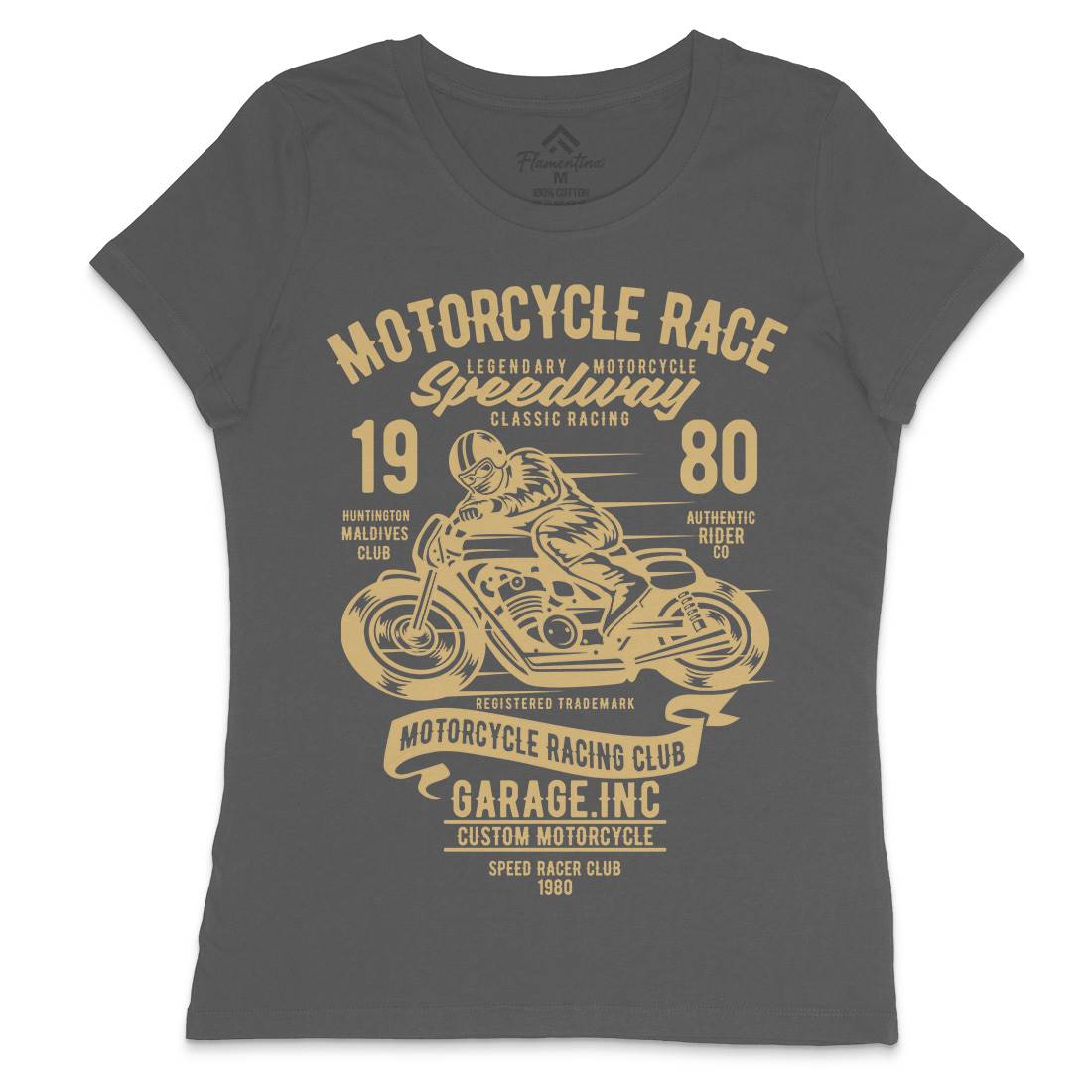 Race Womens Crew Neck T-Shirt Motorcycles B426