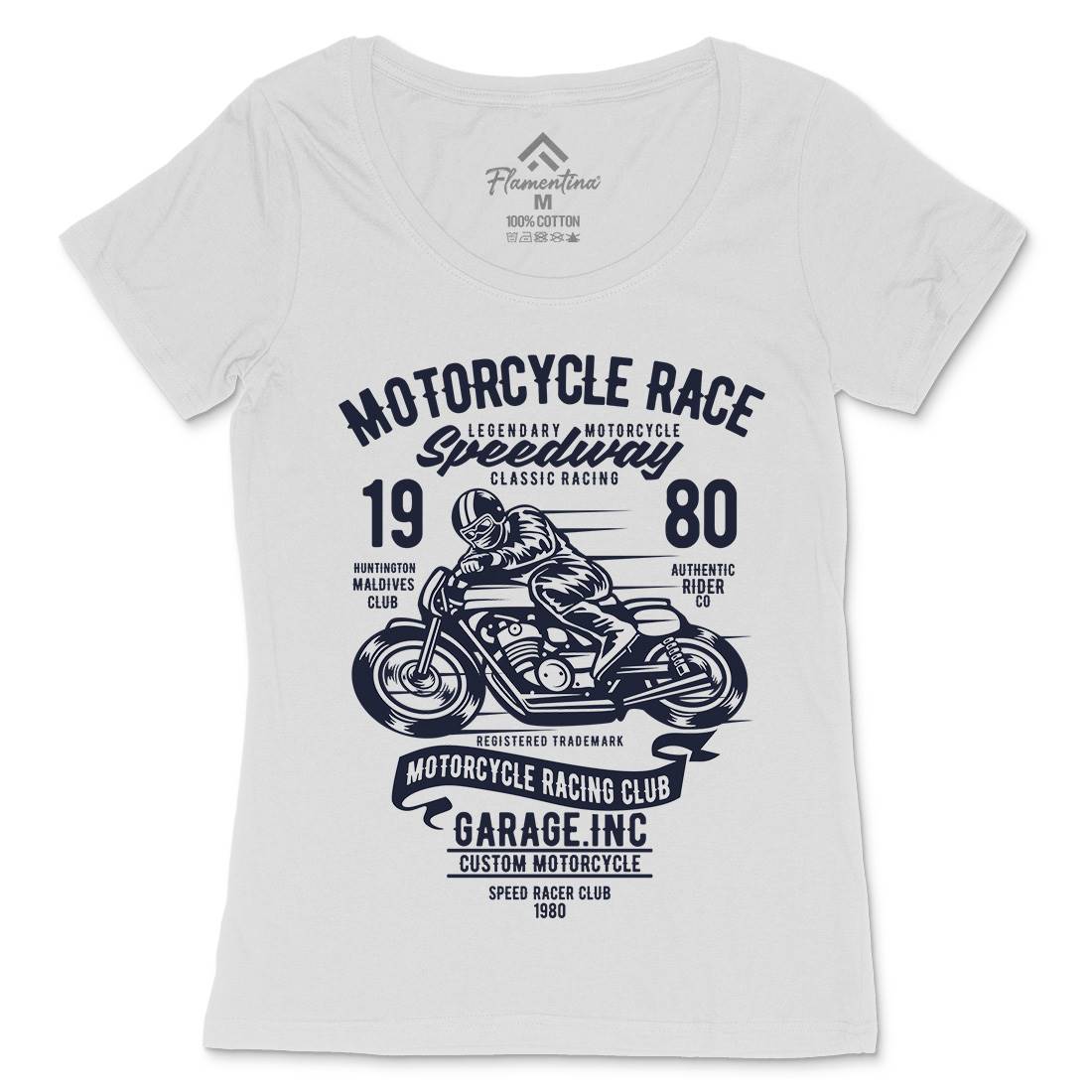 Race Womens Scoop Neck T-Shirt Motorcycles B426
