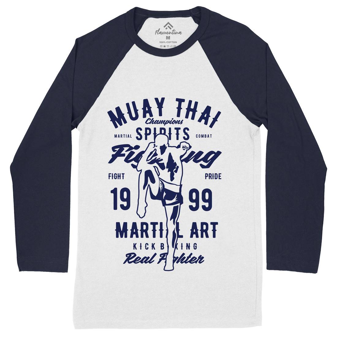 Muay Thai Mens Long Sleeve Baseball T-Shirt Sport B427