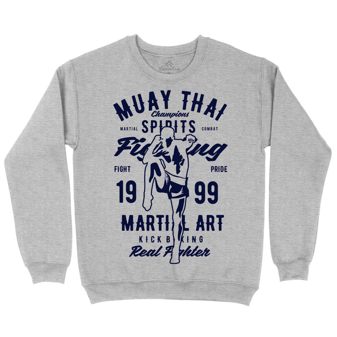 Muay Thai Mens Crew Neck Sweatshirt Sport B427