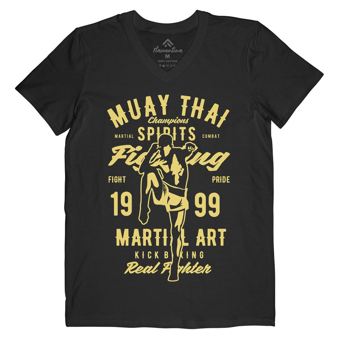 Muay Thai Mens Organic V-Neck T-Shirt Sport B427