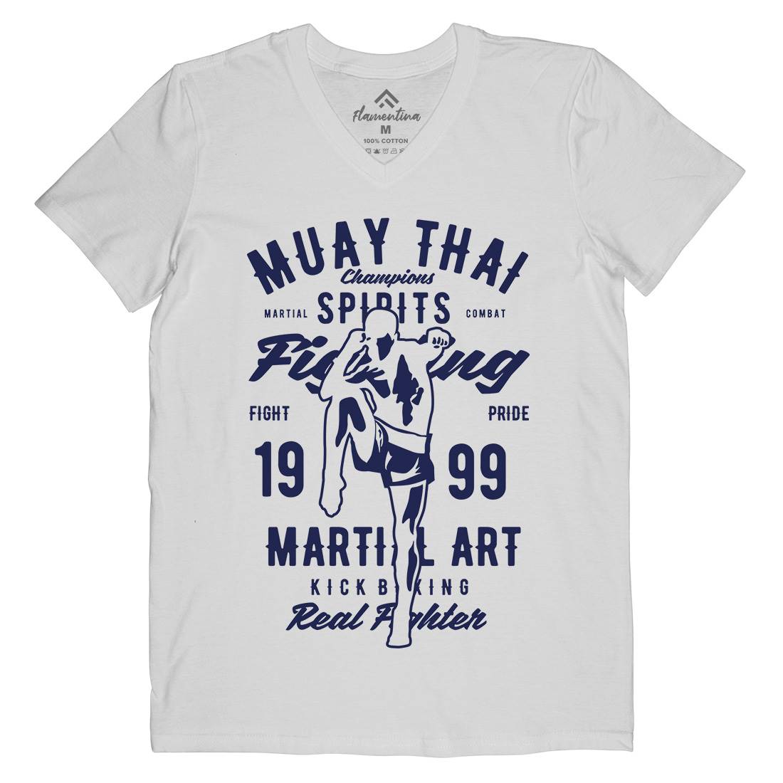Muay Thai Mens V-Neck T-Shirt Sport B427