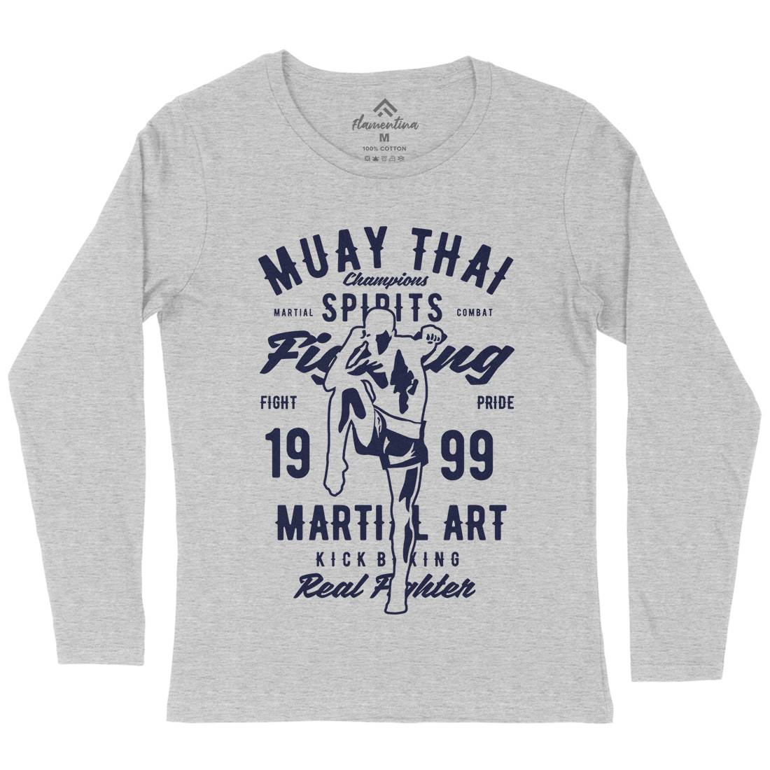 Muay Thai Womens Long Sleeve T-Shirt Sport B427