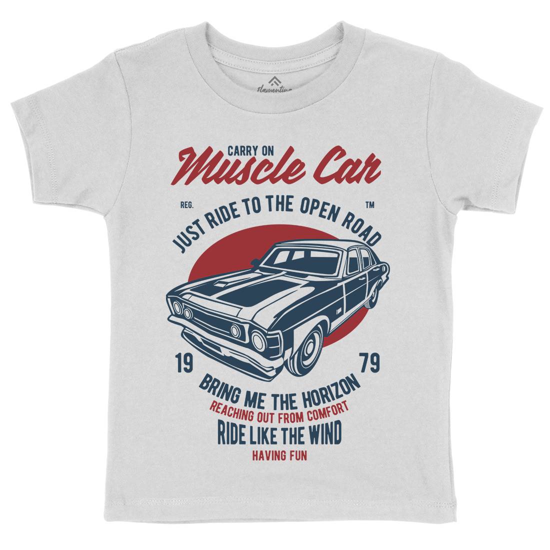 Muscle Car Kids Crew Neck T-Shirt Cars B428