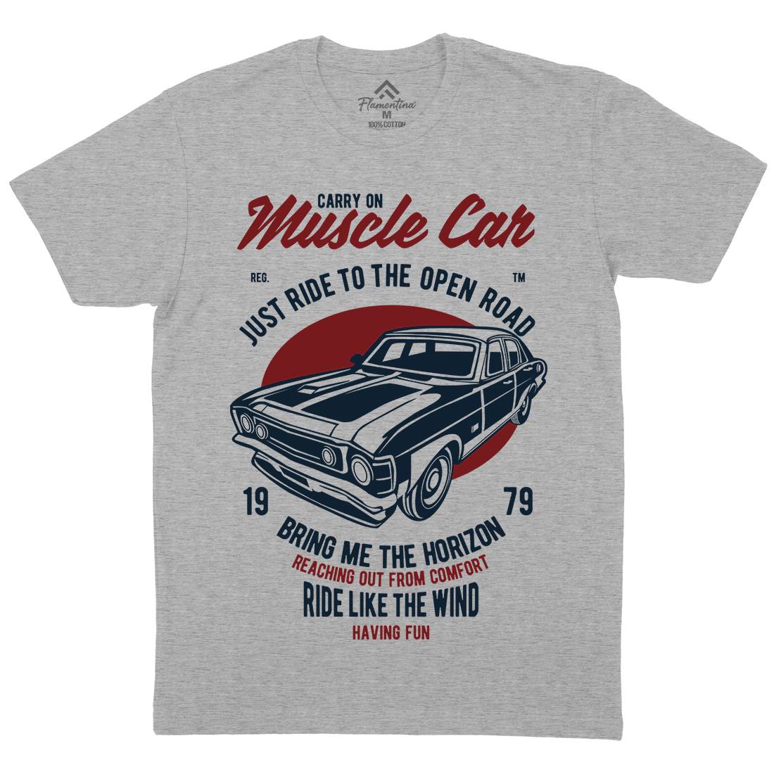 Muscle Car Mens Organic Crew Neck T-Shirt Cars B428