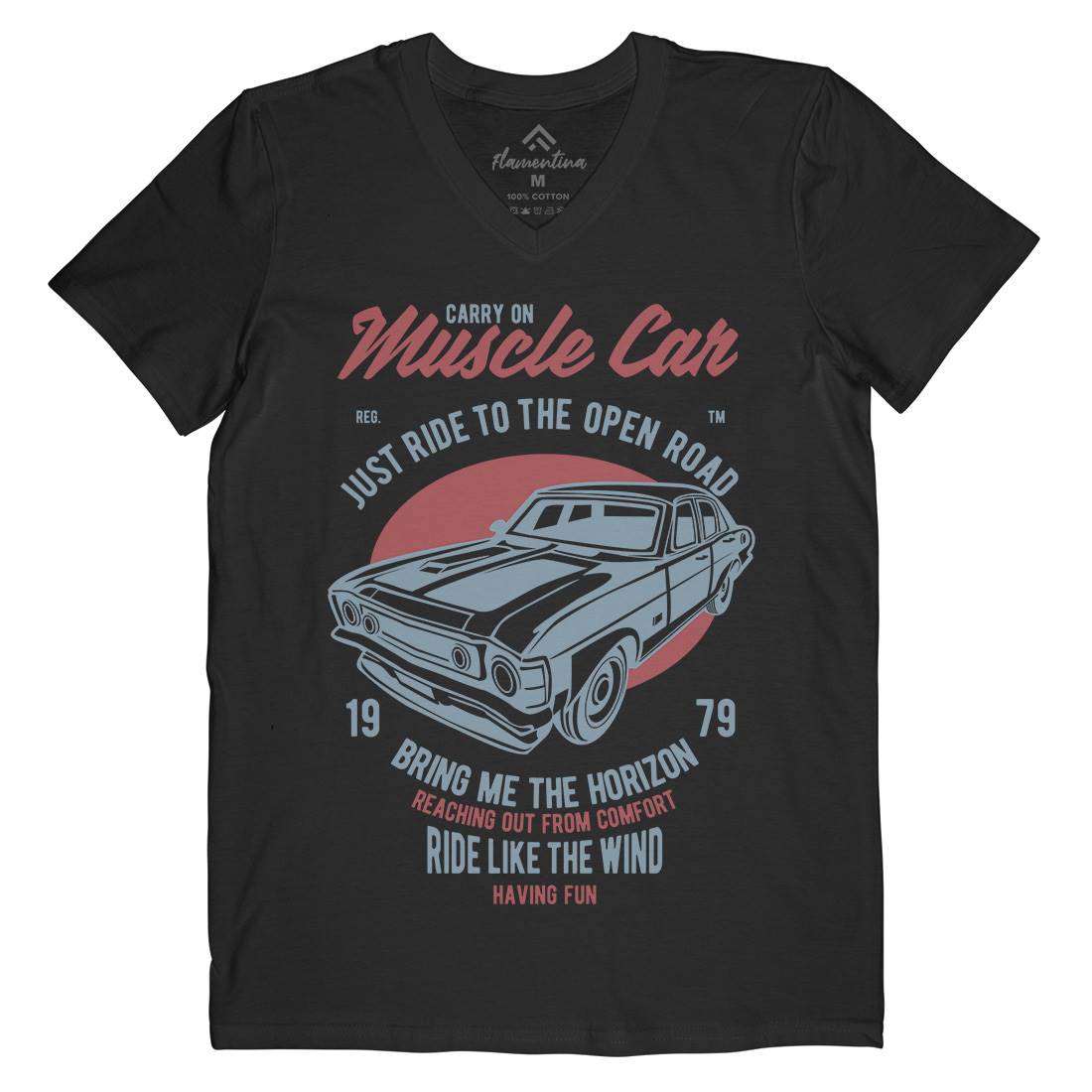 Muscle Car Mens V-Neck T-Shirt Cars B428