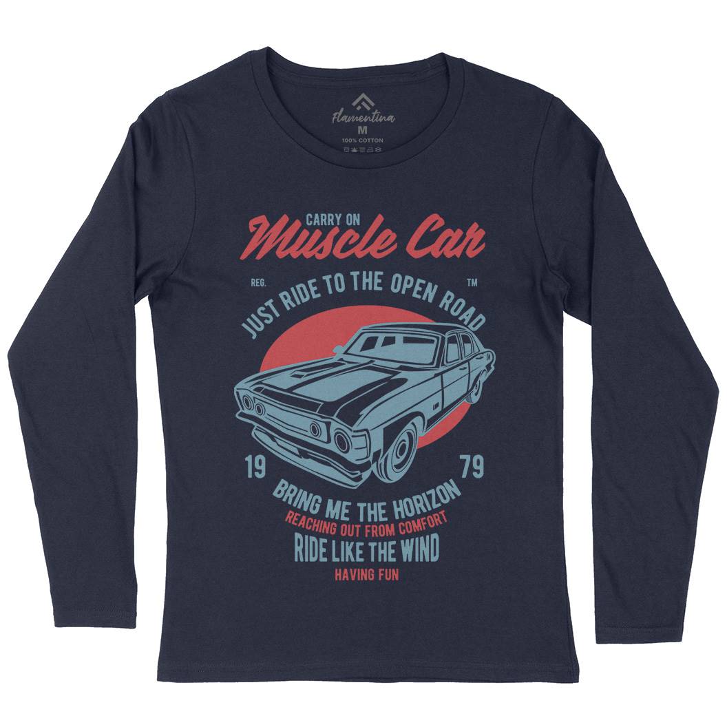 Muscle Car Womens Long Sleeve T-Shirt Cars B428