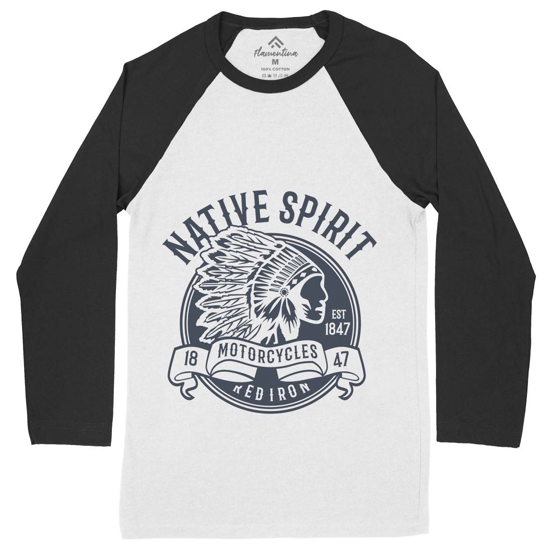 Native Spirit Mens Long Sleeve Baseball T-Shirt American B429
