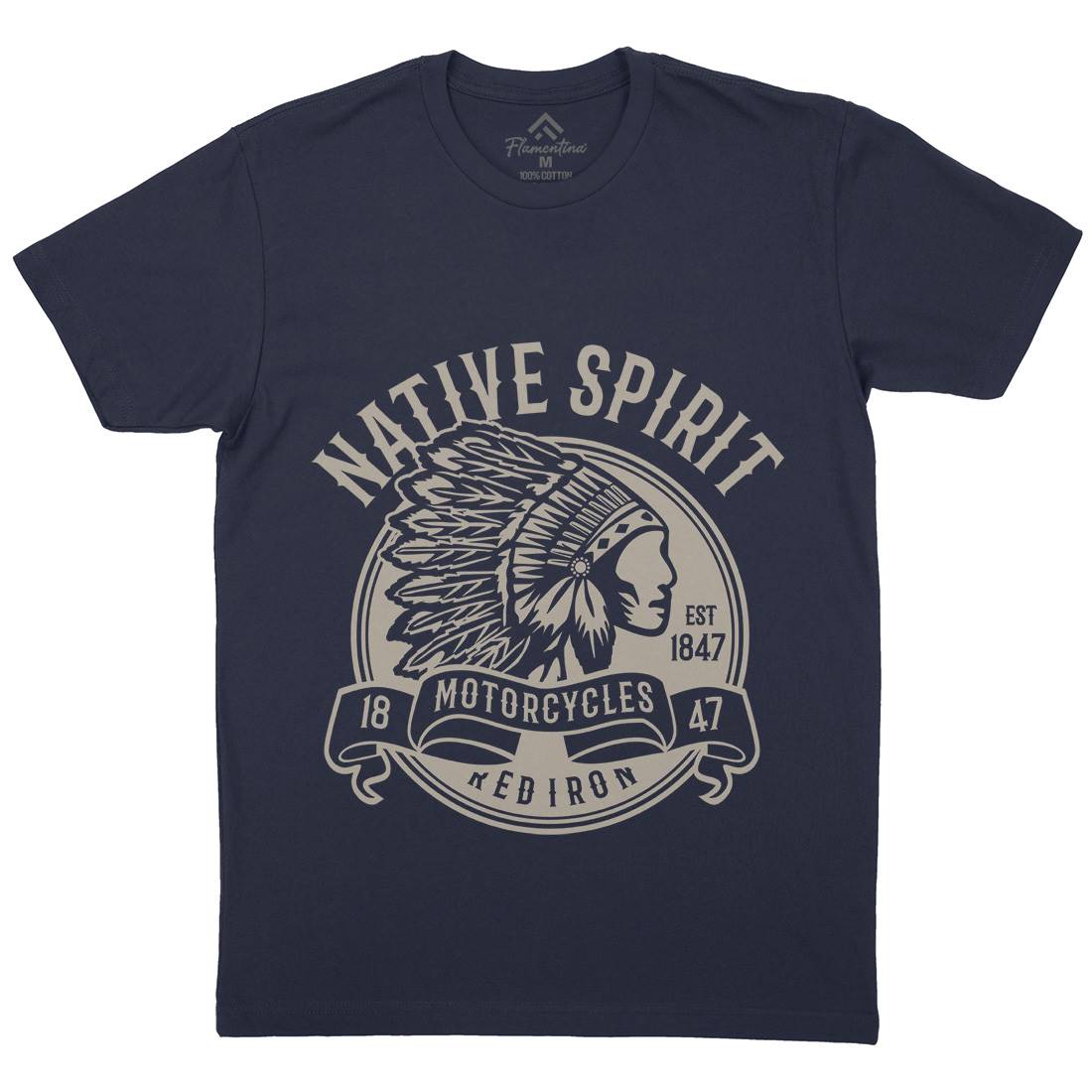 Native Spirit Mens Crew Neck T-Shirt American B429