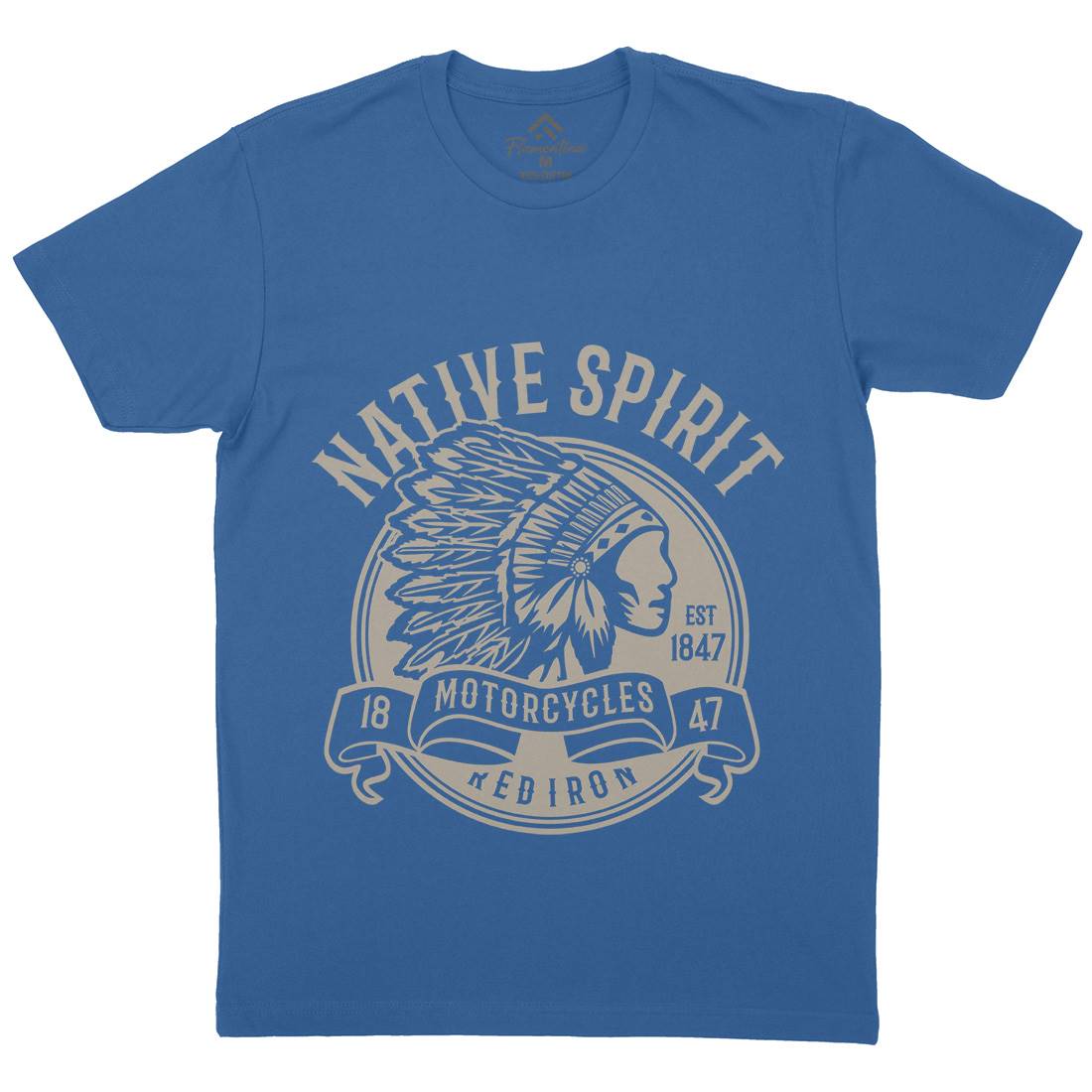 Native Spirit Mens Organic Crew Neck T-Shirt American B429