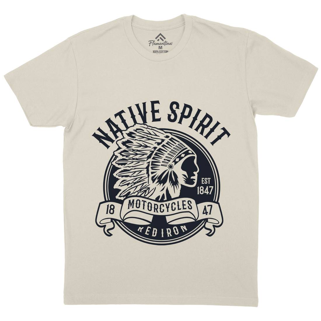 Native Spirit Mens Organic Crew Neck T-Shirt American B429