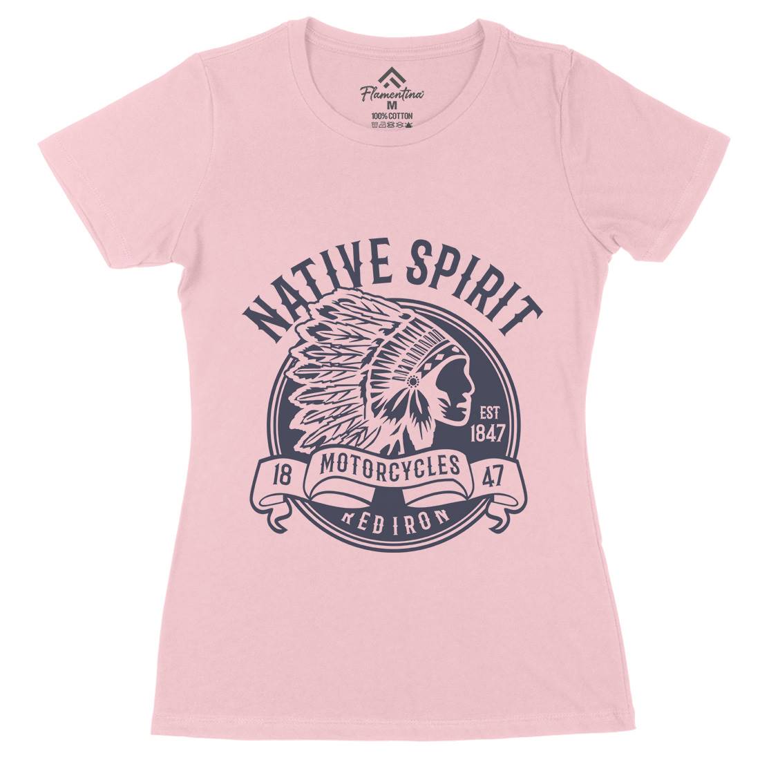 Native Spirit Womens Organic Crew Neck T-Shirt American B429