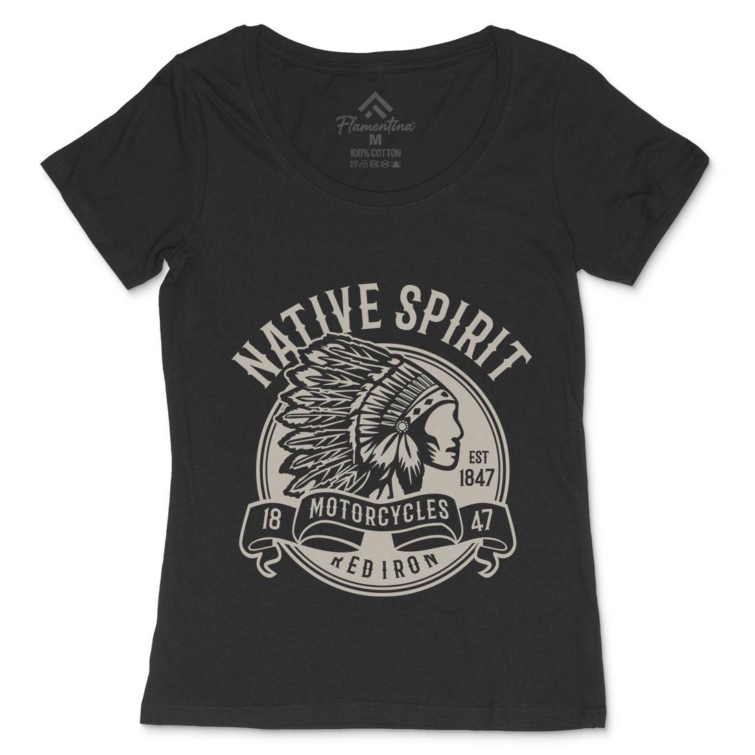 Native Spirit Womens Scoop Neck T-Shirt American B429