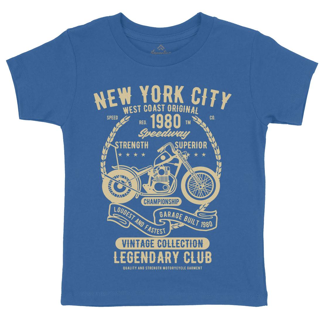New York City Speedway Kids Organic Crew Neck T-Shirt Motorcycles B430