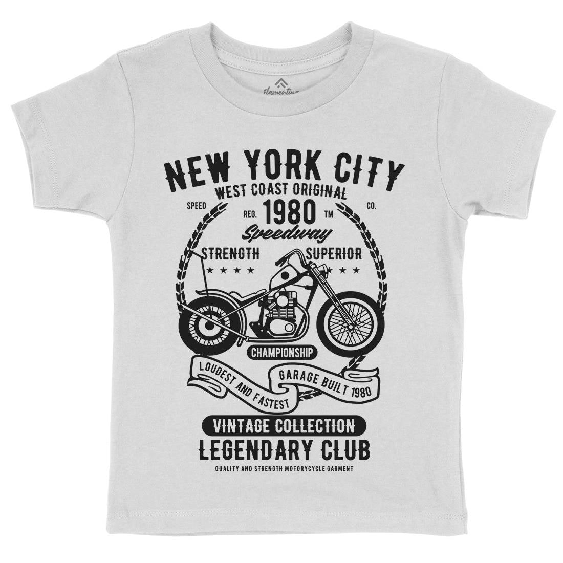 New York City Speedway Kids Organic Crew Neck T-Shirt Motorcycles B430