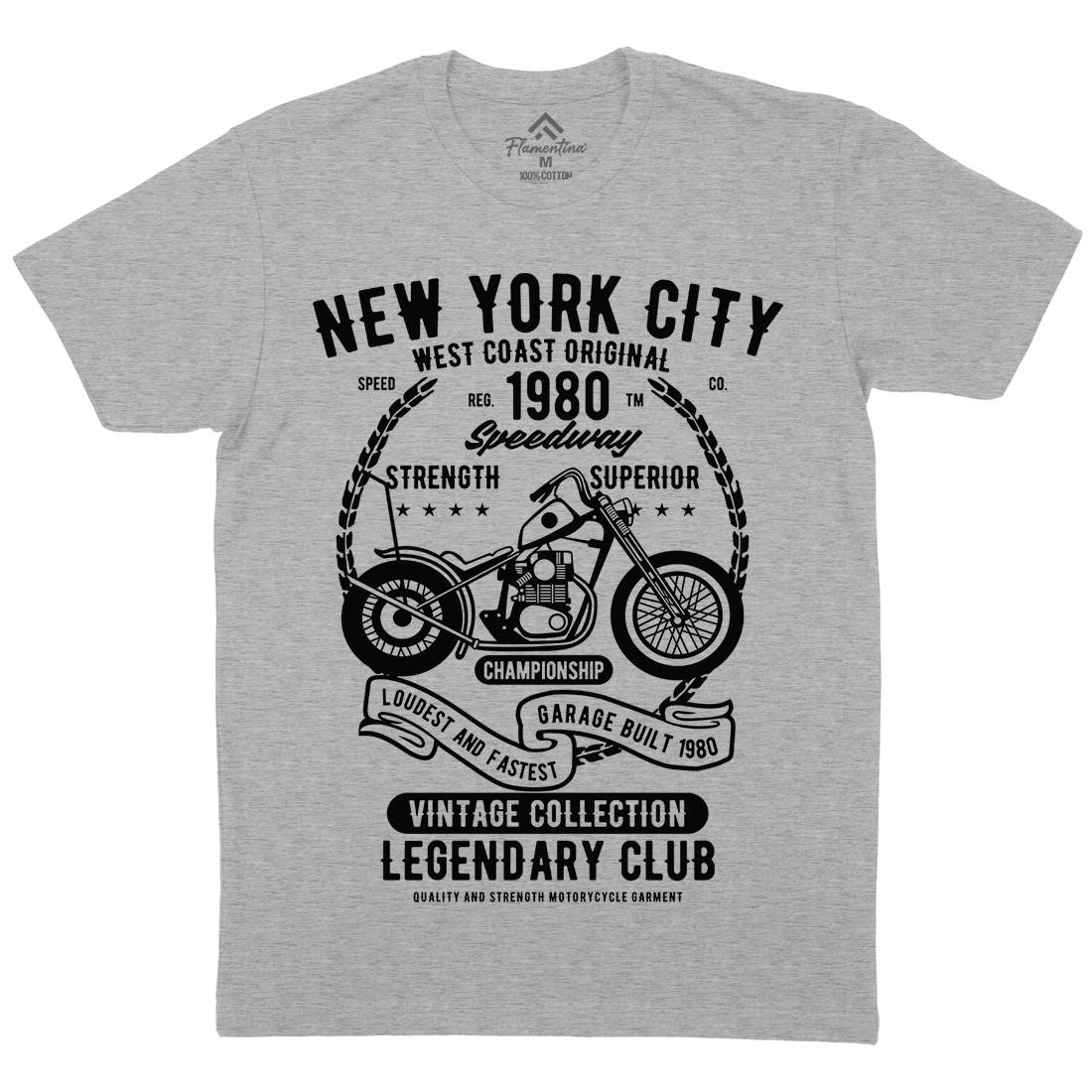 New York City Speedway Mens Crew Neck T-Shirt Motorcycles B430