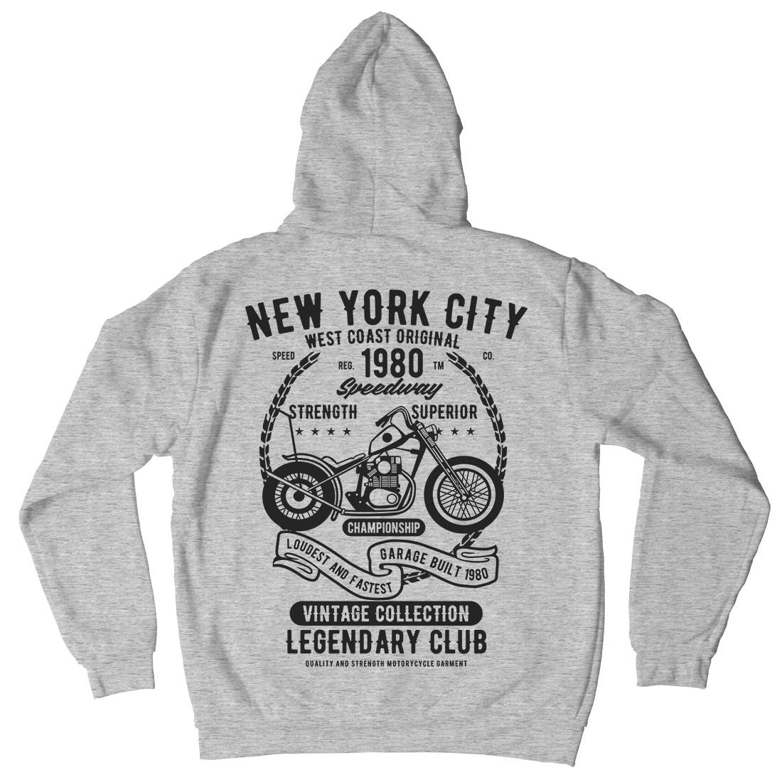 New York City Speedway Mens Hoodie With Pocket Motorcycles B430