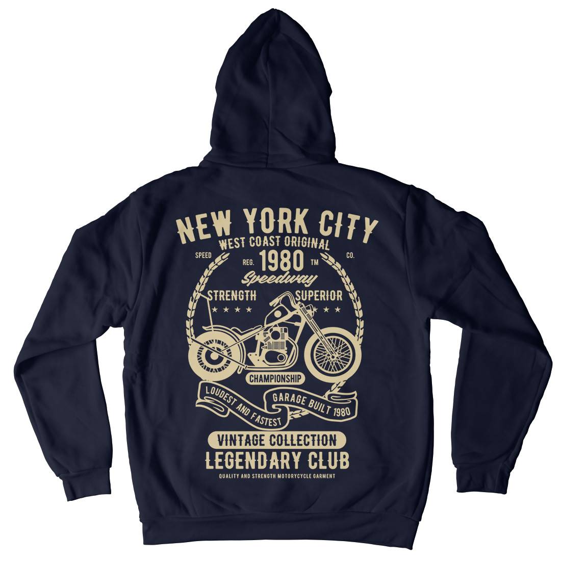 New York City Speedway Mens Hoodie With Pocket Motorcycles B430