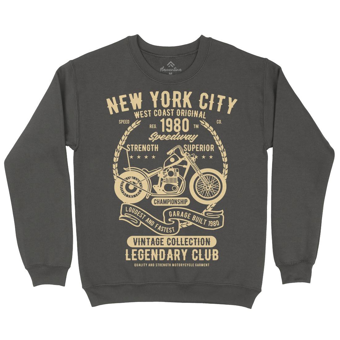 New York City Speedway Mens Crew Neck Sweatshirt Motorcycles B430