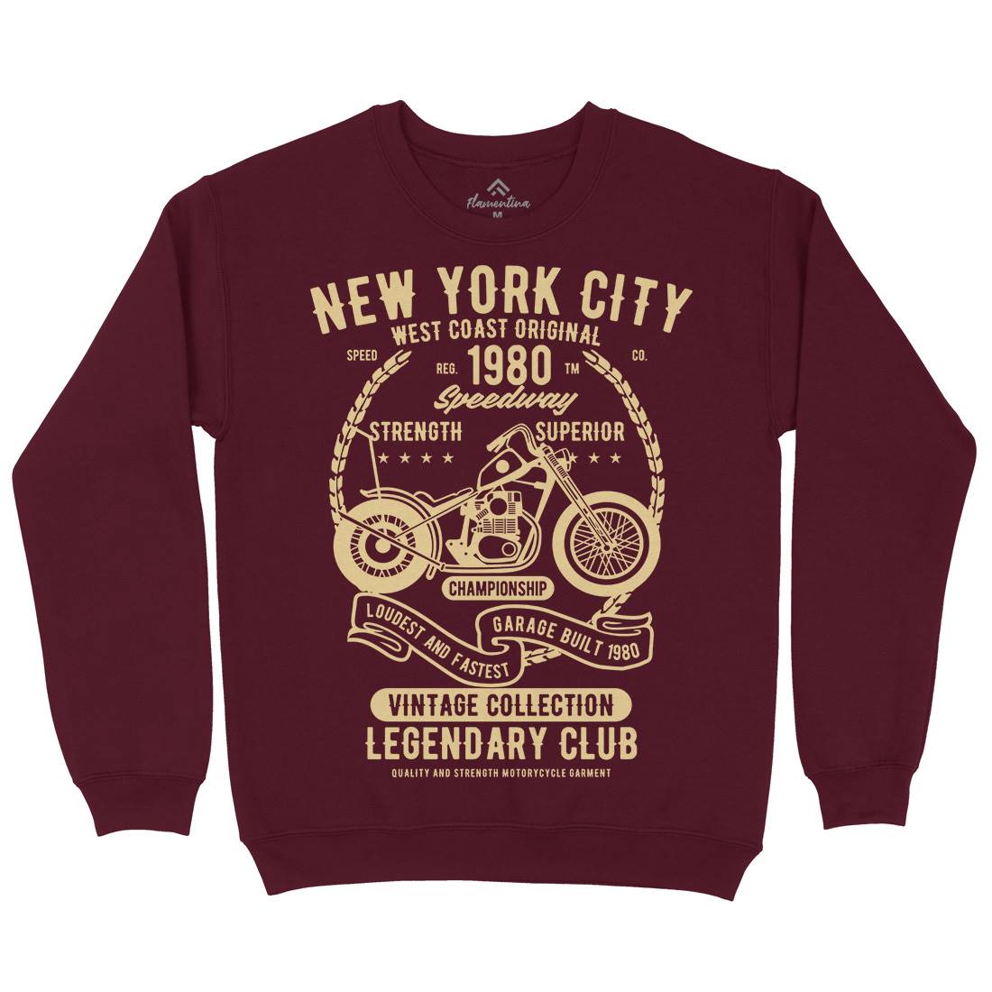 New York City Speedway Mens Crew Neck Sweatshirt Motorcycles B430