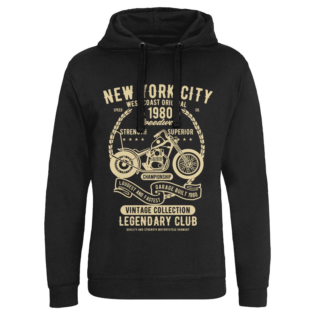 New York City Speedway Mens Hoodie Without Pocket Motorcycles B430