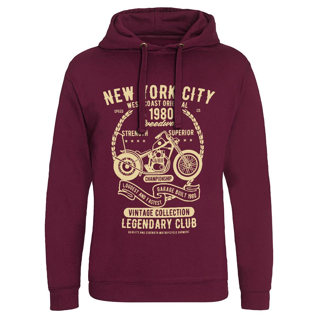 New York City Speedway Mens Hoodie Without Pocket Motorcycles B430