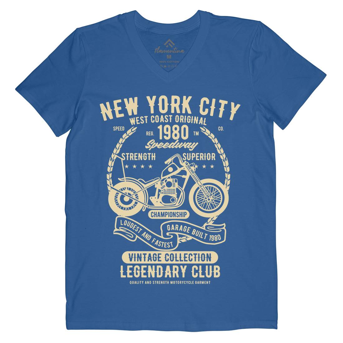 New York City Speedway Mens V-Neck T-Shirt Motorcycles B430