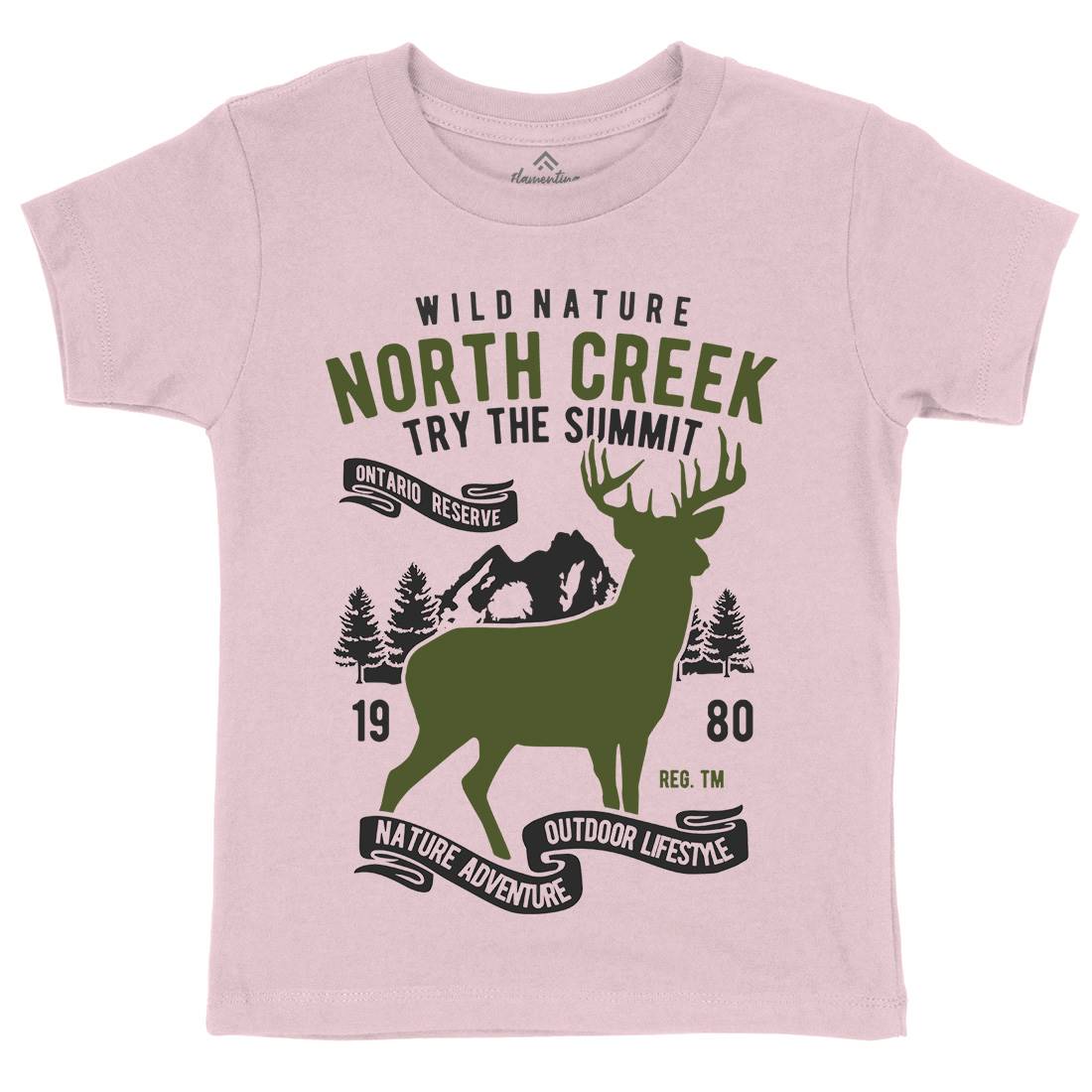 North Creek Deer Nature Kids Organic Crew Neck T-Shirt Nature B431