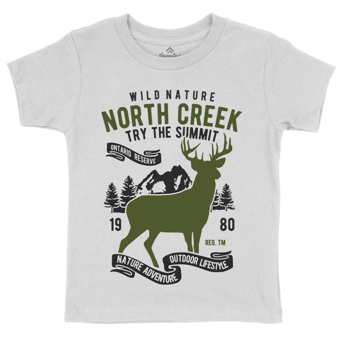 North Creek Deer Nature Kids Crew Neck T-Shirt Nature B431