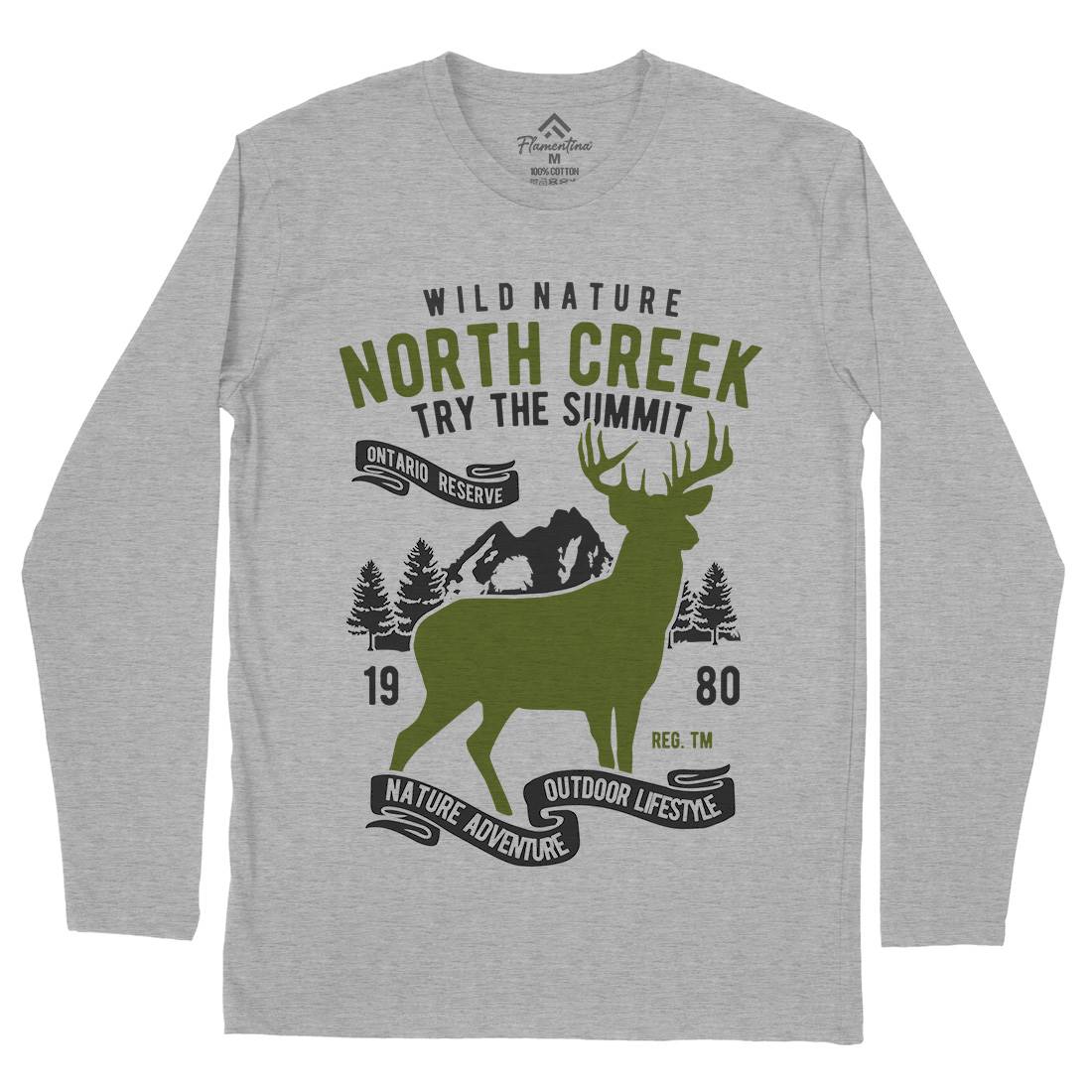 North Creek Deer Nature Mens Long Sleeve T-Shirt Nature B431