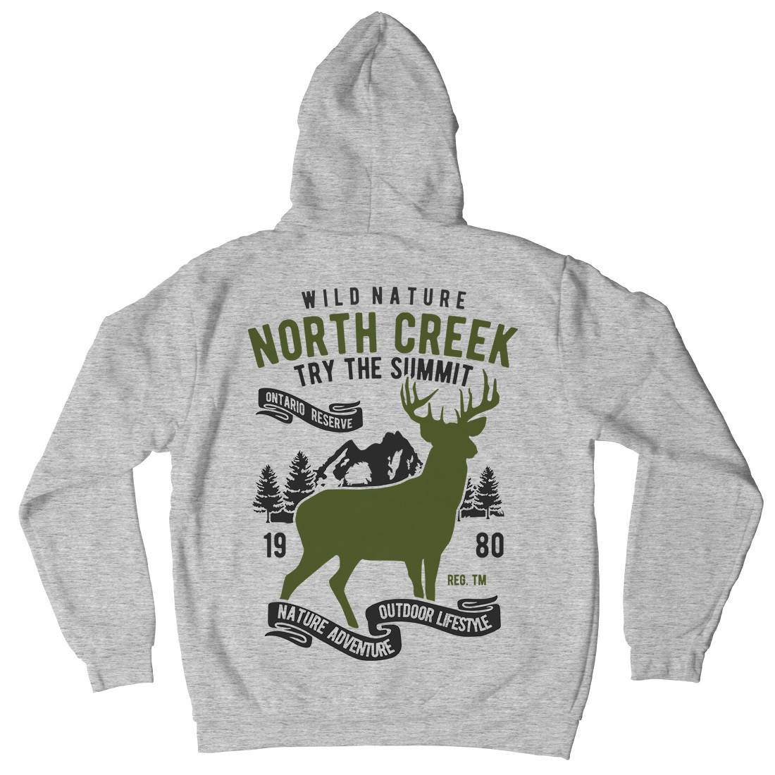 North Creek Deer Nature Mens Hoodie With Pocket Nature B431