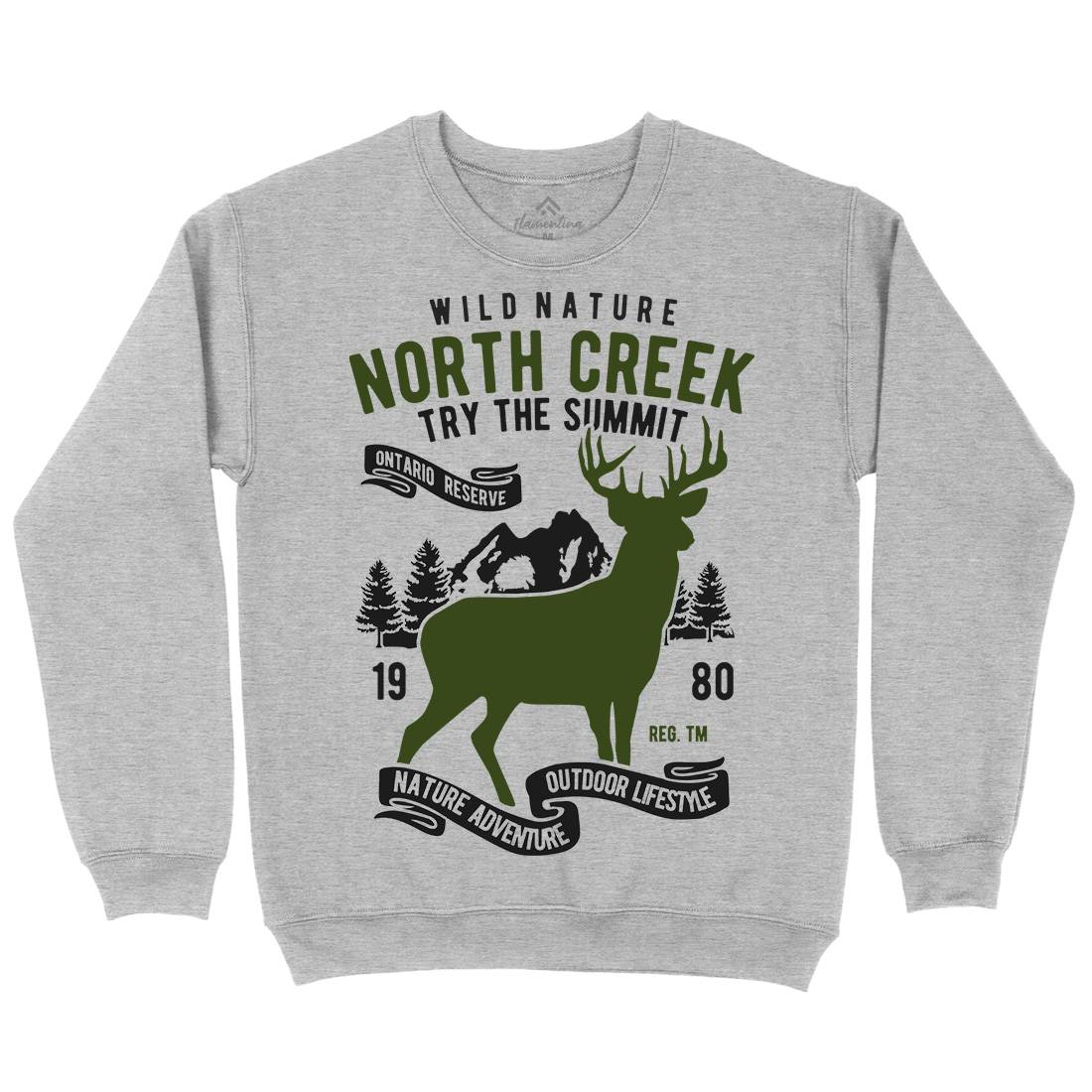 North Creek Deer Nature Mens Crew Neck Sweatshirt Nature B431