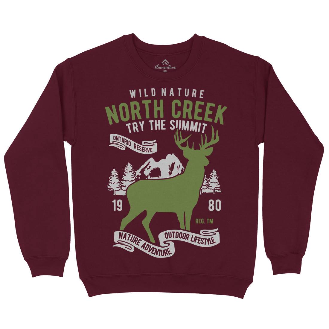 North Creek Deer Nature Kids Crew Neck Sweatshirt Nature B431