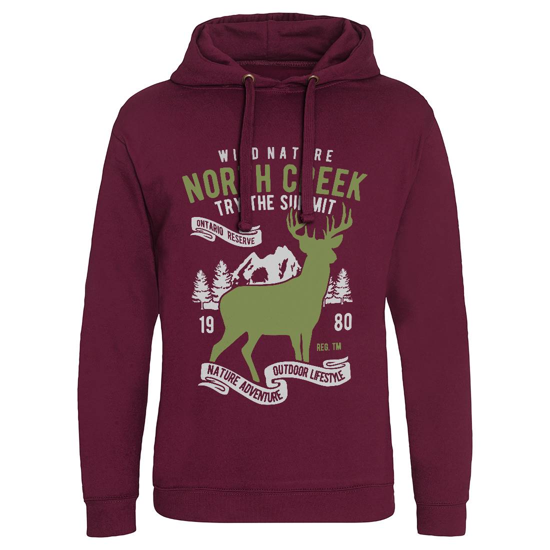 North Creek Deer Nature Mens Hoodie Without Pocket Nature B431