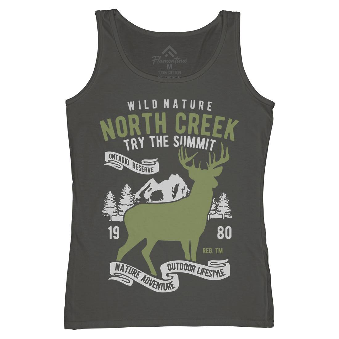 North Creek Deer Nature Womens Organic Tank Top Vest Nature B431