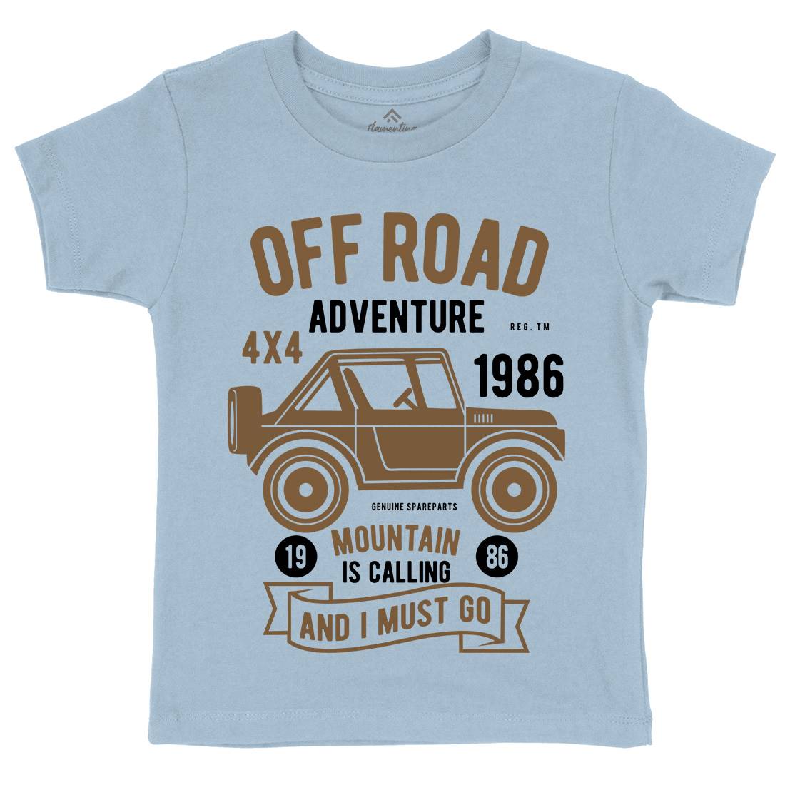 Off Road Adventure Kids Crew Neck T-Shirt Cars B432