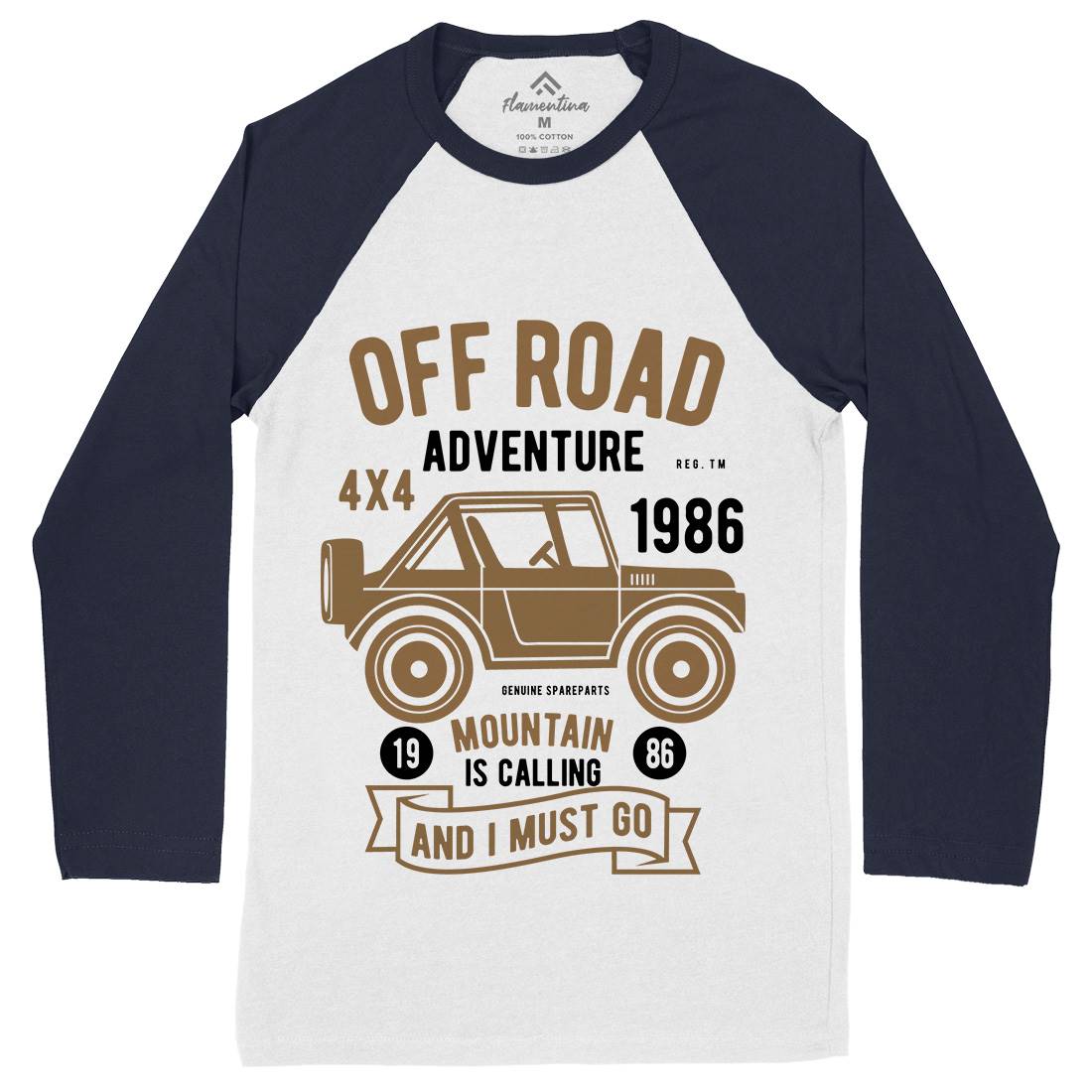 Off Road Adventure Mens Long Sleeve Baseball T-Shirt Cars B432