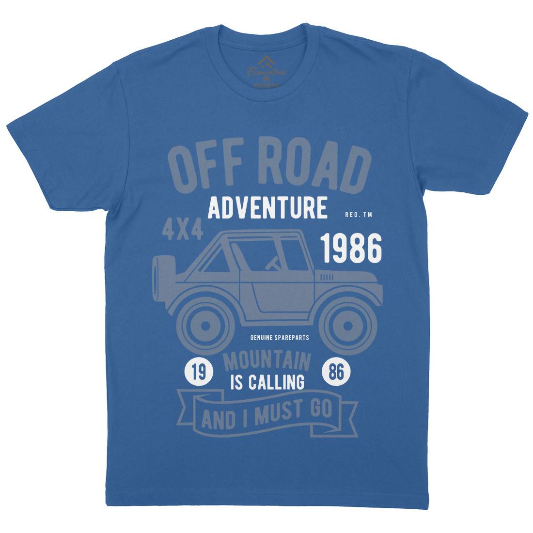 Off Road Adventure Mens Organic Crew Neck T-Shirt Cars B432