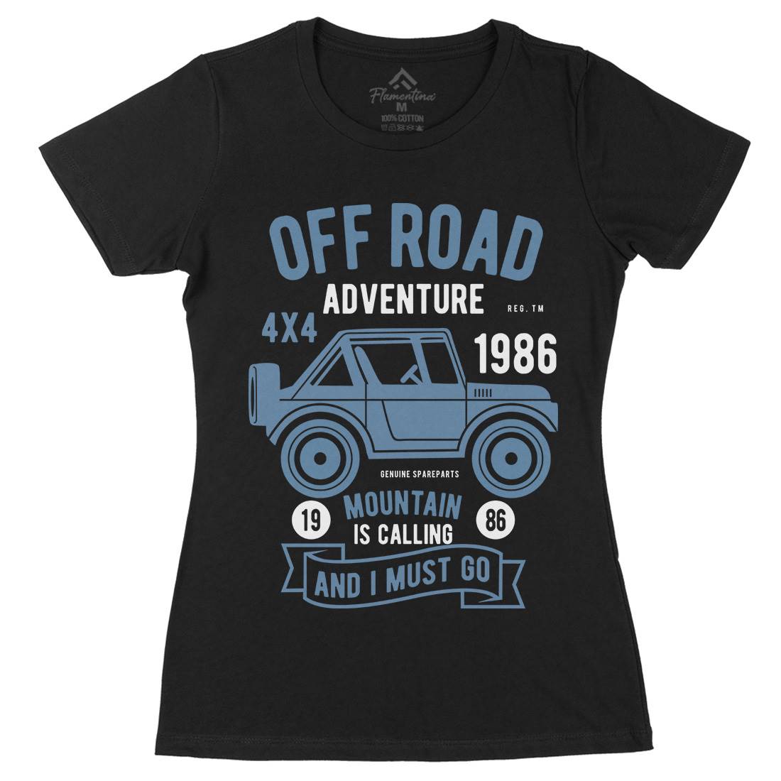 Off Road Adventure Womens Organic Crew Neck T-Shirt Cars B432