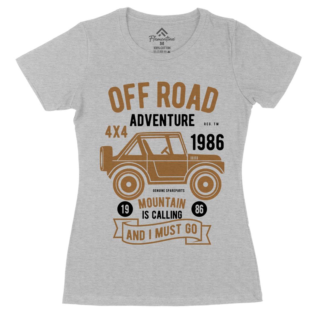 Off Road Adventure Womens Organic Crew Neck T-Shirt Cars B432