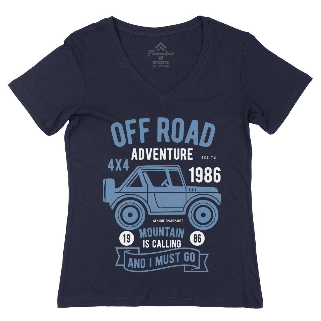 Off Road Adventure Womens Organic V-Neck T-Shirt Cars B432