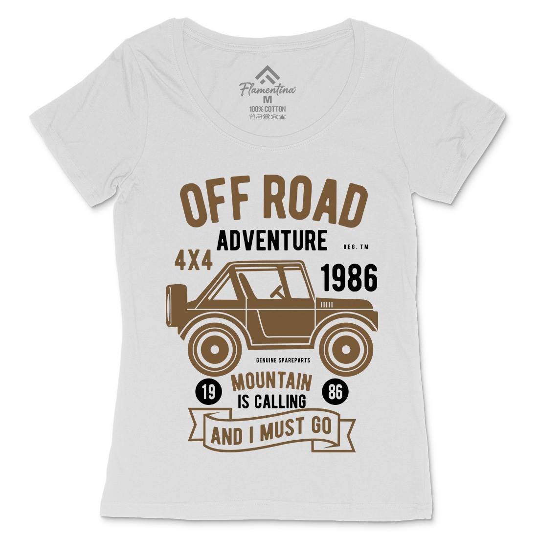Off Road Adventure Womens Scoop Neck T-Shirt Cars B432