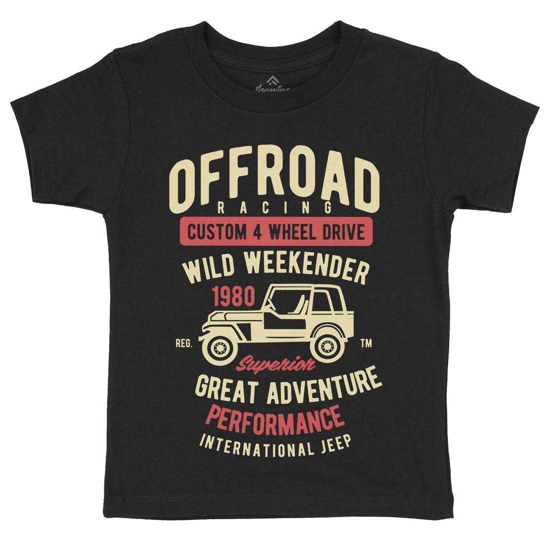Off Road Racing Kids Crew Neck T-Shirt Cars B433